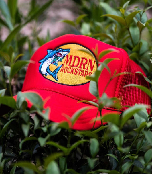 Sharks Kill (Red) Embroidered Trucker Hat! - Modern Rockstars